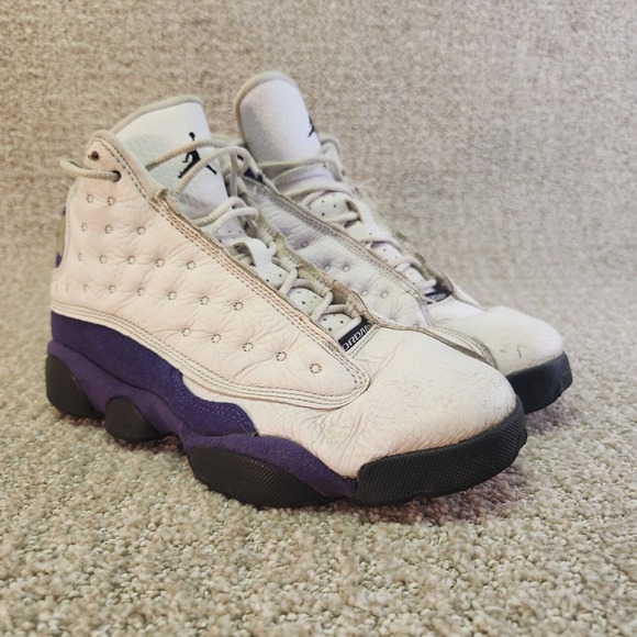 Lakers White And Purple 13s Air Jordan 13 Retro Lakers 414571-105